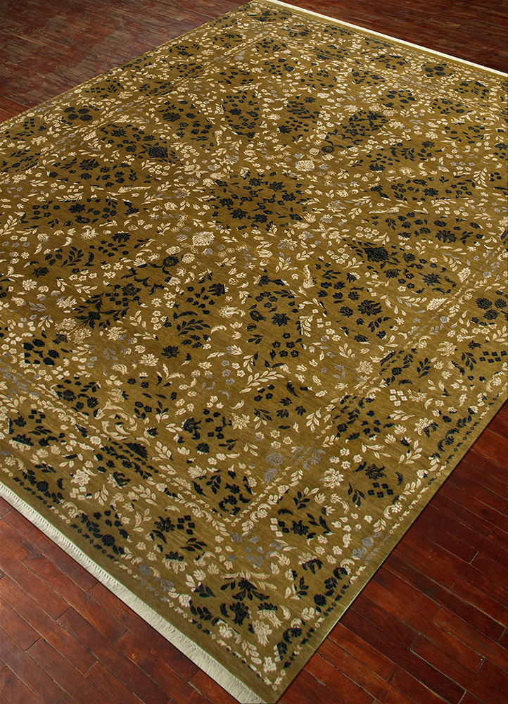 Jaipur Rugs Hand Knotted Wool And Silk Gold Qra 101 Area Rug
